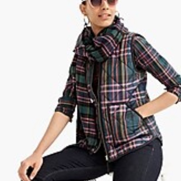 J Crew Tartan Plaid Excursion Puffer 